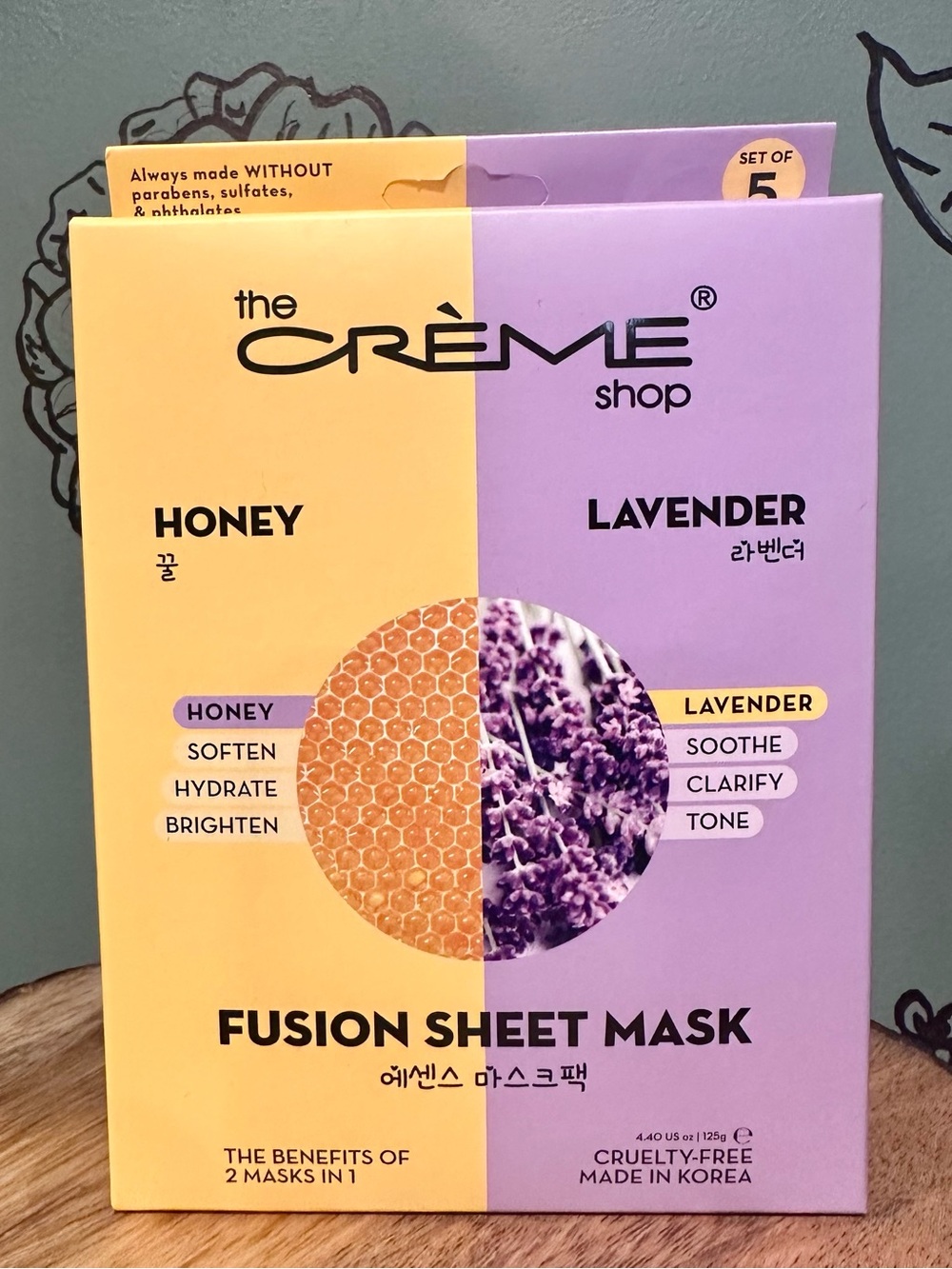 The Crème Shop Honey & Lavender Fusion Sheet Mask: Box of 5